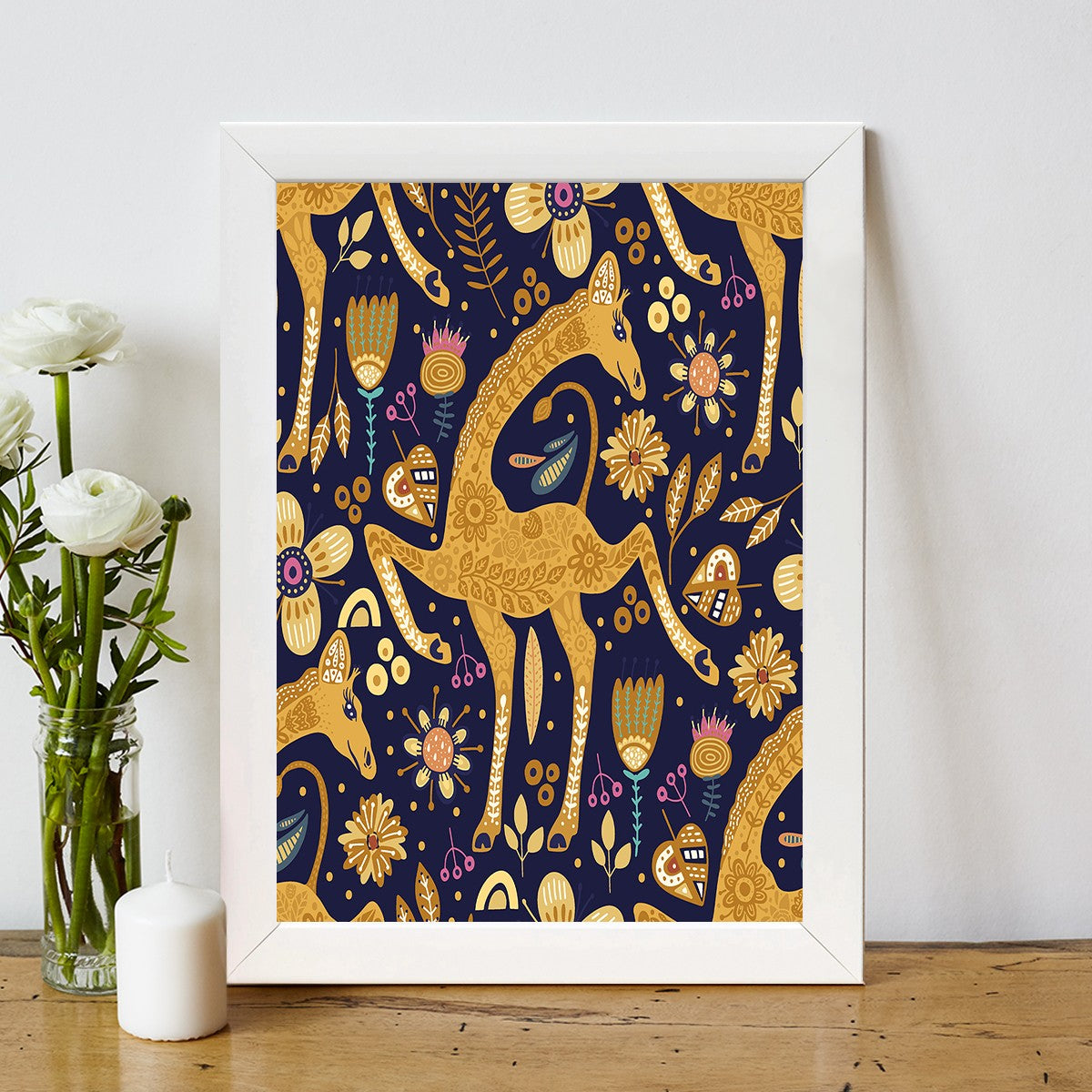 Quadro Decorativo MDF Emoldurado - Arte Multicolor 24x29cm com Moldura de Madeira 2cm