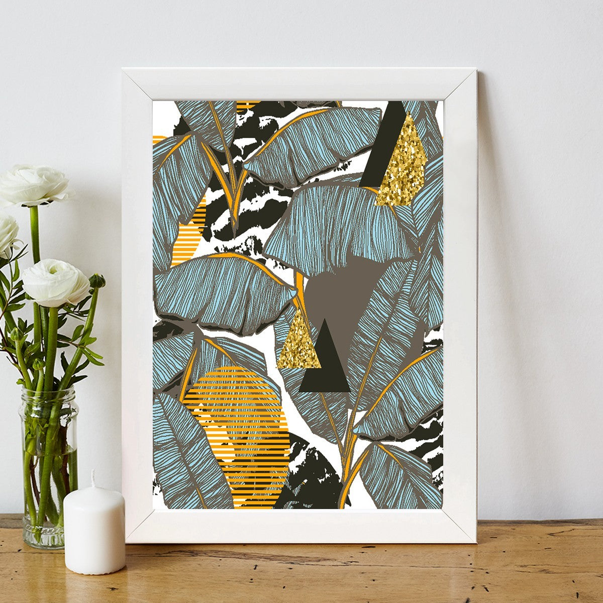 Quadro Decorativo MDF Emoldurado - Arte Multicolor 24x29cm com Moldura de Madeira 2cm