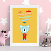 Quadro Decorativo MDF Emoldurado - Arte Multicolor 24x29cm com Moldura de Madeira 2cm