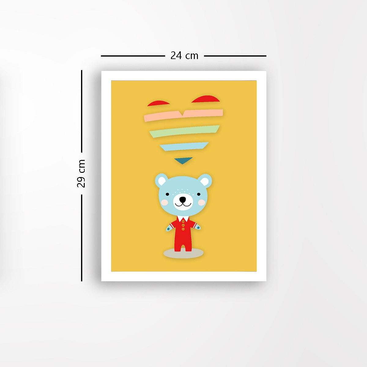 Quadro Decorativo MDF Emoldurado - Arte Multicolor 24x29cm com Moldura de Madeira 2cm