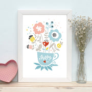 Quadro Decorativo MDF Emoldurado - Arte Multicolor 24x29cm com Moldura de Madeira 2cm