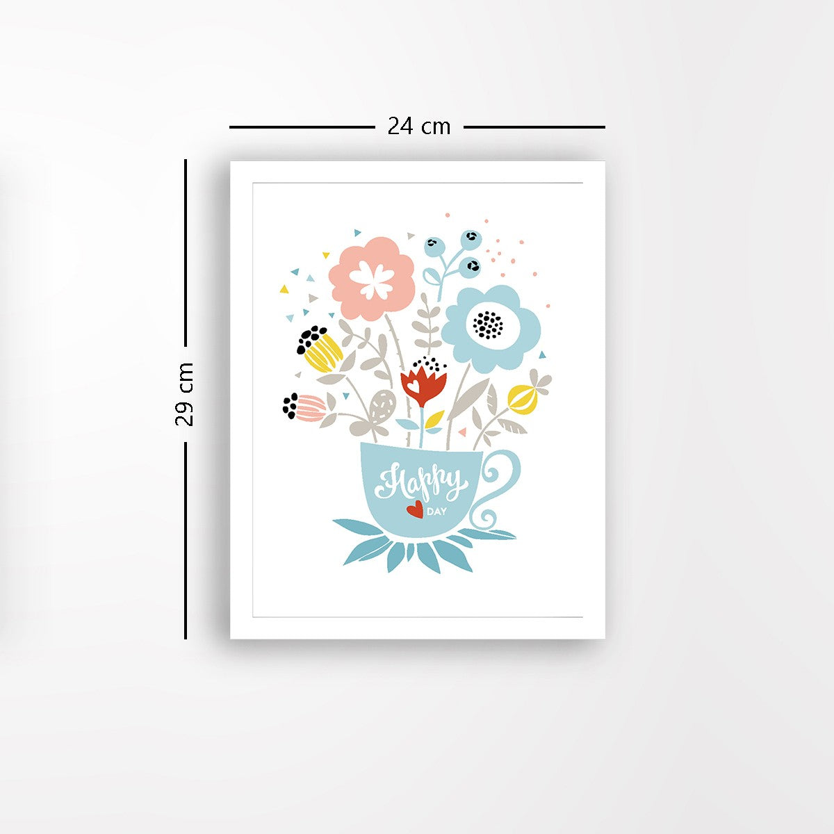 Quadro Decorativo MDF Emoldurado - Arte Multicolor 24x29cm com Moldura de Madeira 2cm