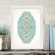 Quadro Decorativo MDF Emoldurado - Arte Multicolor 24x29cm com Moldura de Madeira 2cm