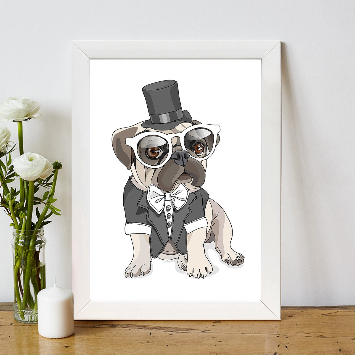 Quadro Decorativo MDF Emoldurado - Arte Multicolor 24x29cm com Moldura de Madeira 2cm