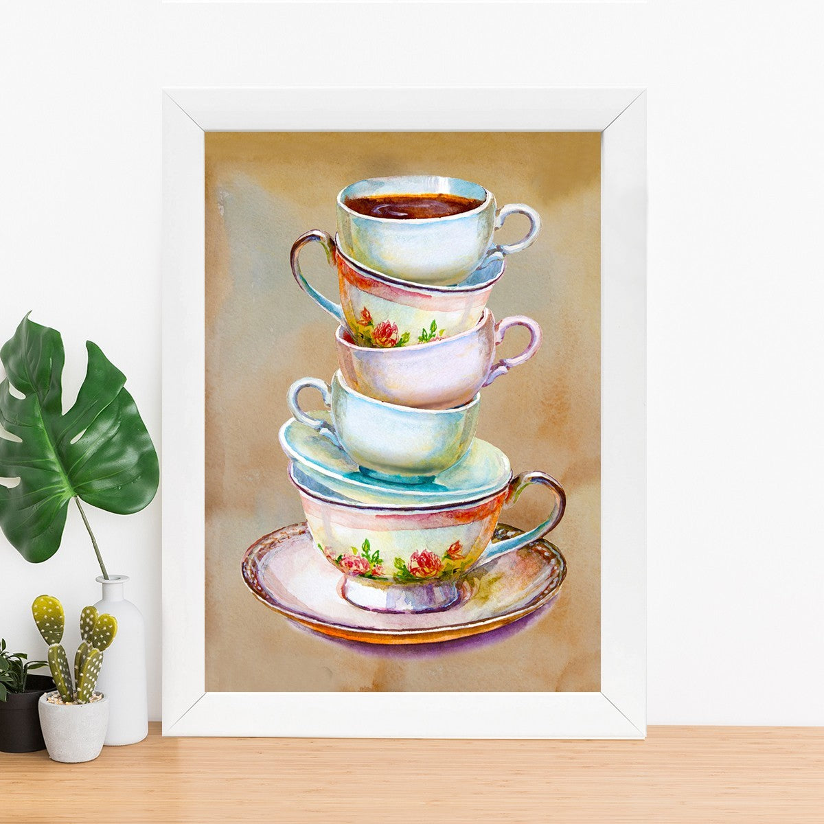 Quadro Decorativo MDF Emoldurado - Arte Multicolor 24x29cm com Moldura de Madeira 2cm