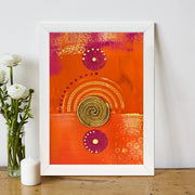 Quadro Decorativo MDF Emoldurado - Arte Multicolor 24x29cm com Moldura de Madeira 2cm