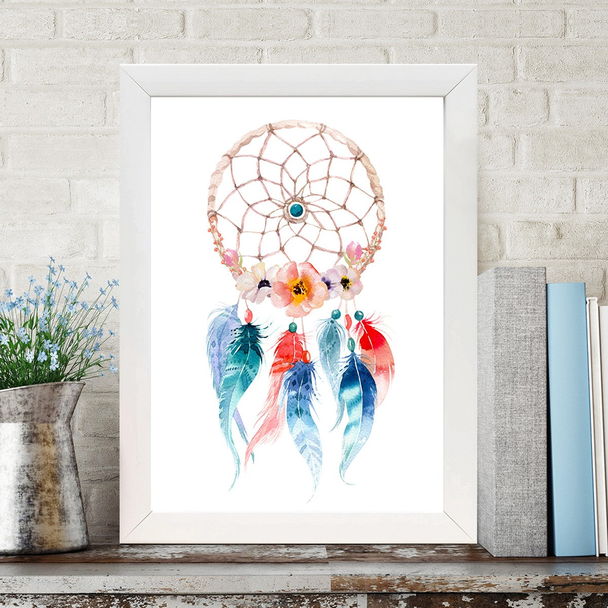 Quadro Decorativo MDF Emoldurado - Arte Multicolor 24x29cm com Moldura de Madeira 2cm