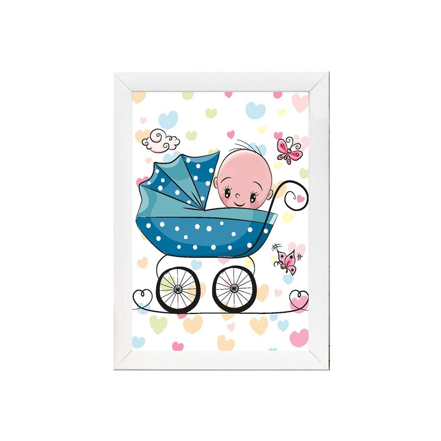 Quadro Decorativo MDF Emoldurado - Arte Multicolor 24x29cm com Moldura de Madeira 2cm