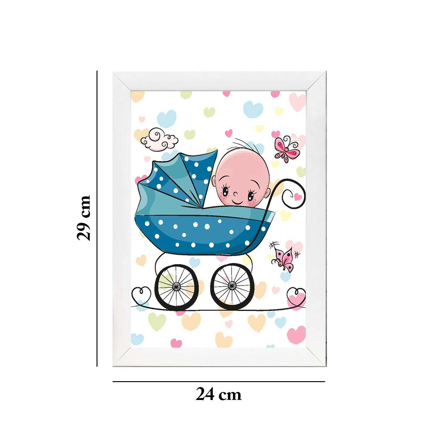 Quadro Decorativo MDF Emoldurado - Arte Multicolor 24x29cm com Moldura de Madeira 2cm