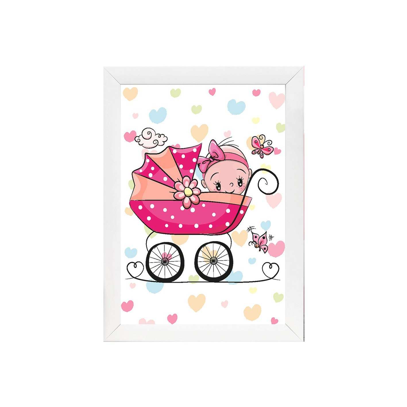 Quadro Decorativo MDF Emoldurado - Arte Multicolor 24x29cm com Moldura de Madeira 2cm