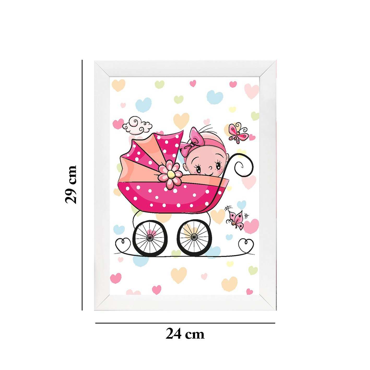 Quadro Decorativo MDF Emoldurado - Arte Multicolor 24x29cm com Moldura de Madeira 2cm