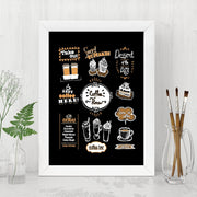 Quadro Decorativo MDF Emoldurado - Arte Multicolor 24x29cm com Moldura de Madeira 2cm