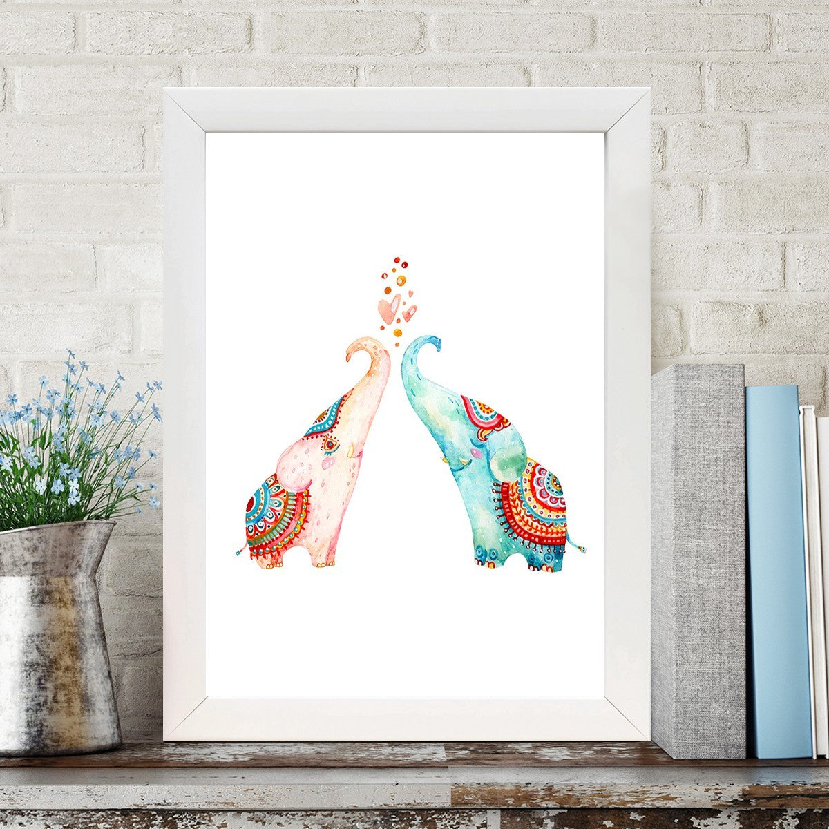 Quadro Decorativo MDF Emoldurado - Arte Multicolor 24x29cm com Moldura de Madeira 2cm