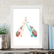 Quadro Decorativo MDF Emoldurado - Arte Multicolor 24x29cm com Moldura de Madeira 2cm