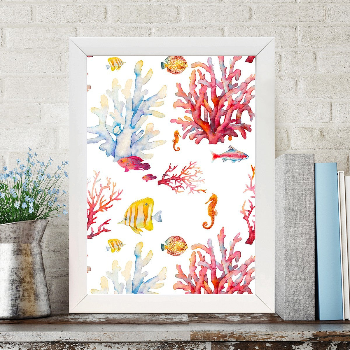 Quadro Decorativo MDF Emoldurado - Arte Multicolor 24x29cm com Moldura de Madeira 2cm