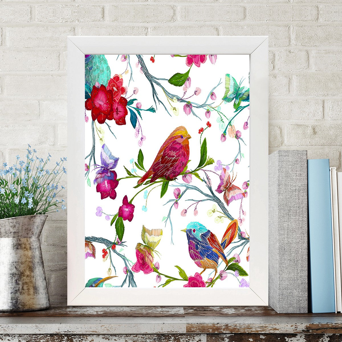 Quadro Decorativo MDF Emoldurado - Arte Multicolor 24x29cm com Moldura de Madeira 2cm