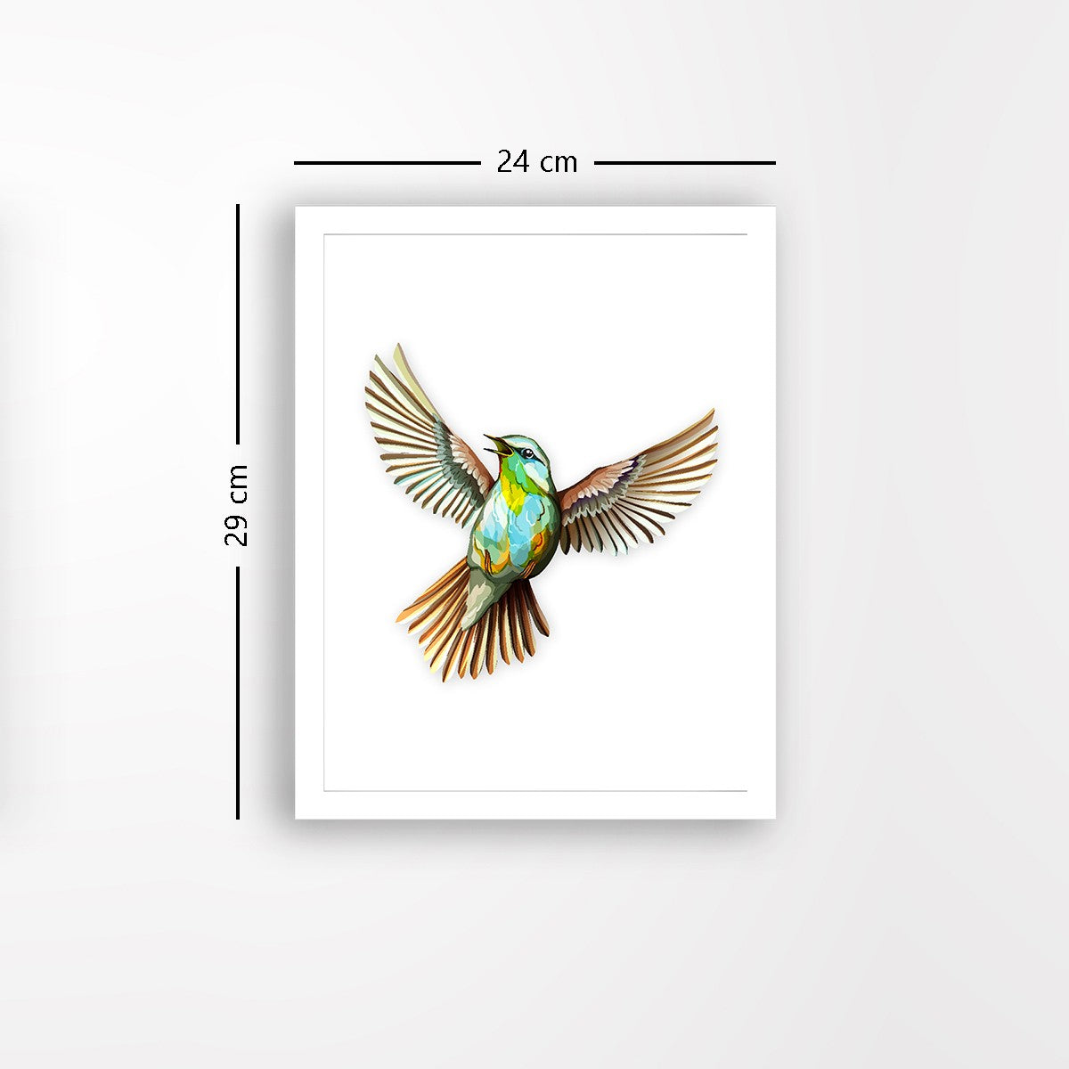 Quadro Decorativo MDF Emoldurado - Arte Multicolor 24x29cm com Moldura de Madeira 2cm