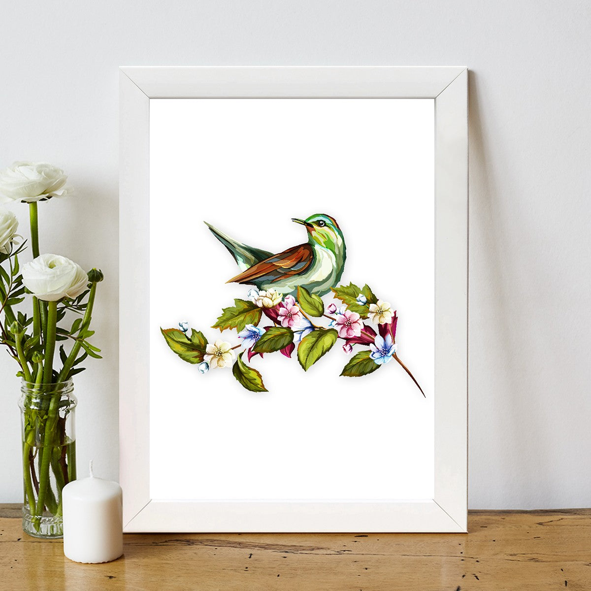 Quadro Decorativo MDF Emoldurado - Arte Multicolor 24x29cm com Moldura de Madeira 2cm