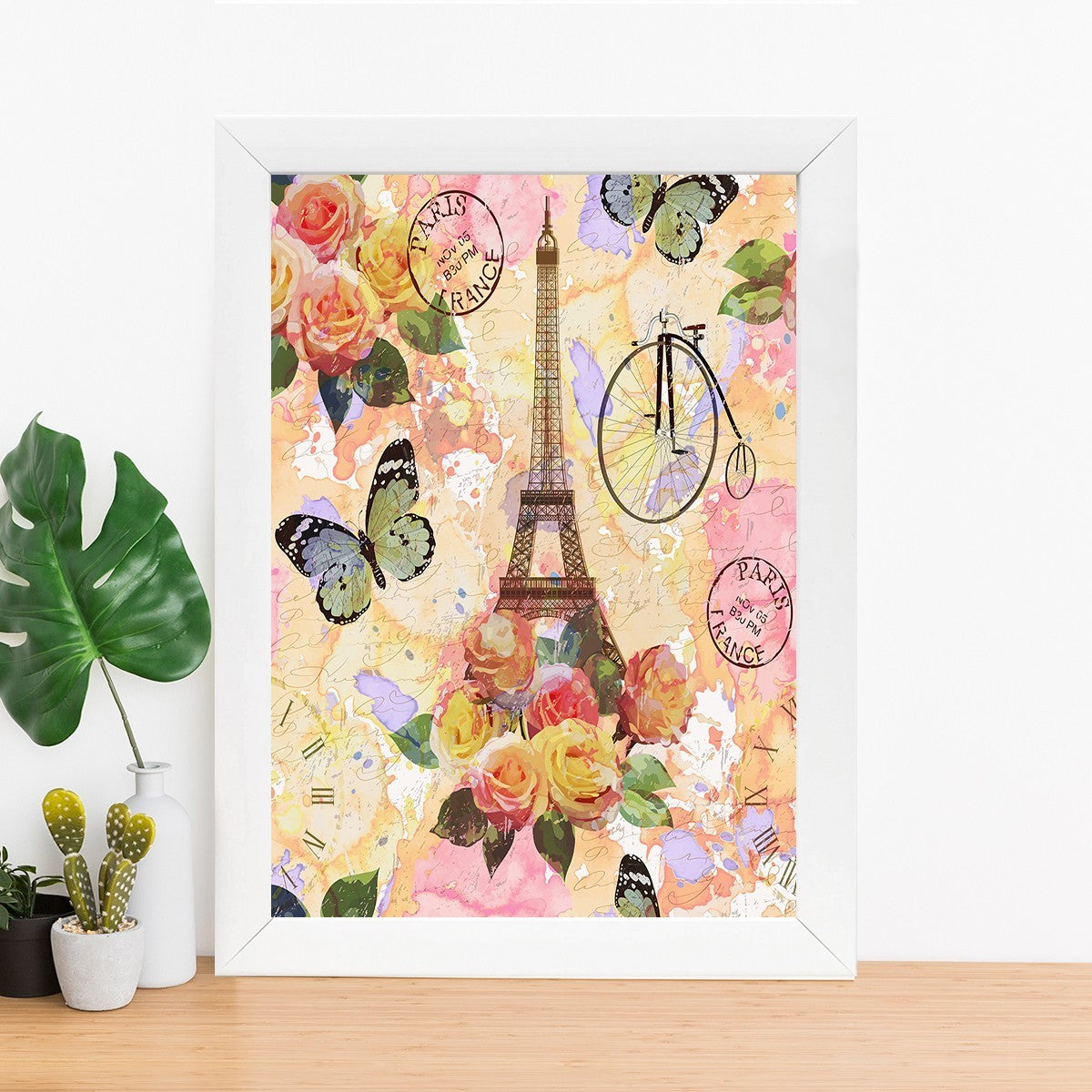 Quadro Decorativo MDF Emoldurado - Arte Multicolor 24x29cm com Moldura de Madeira 2cm