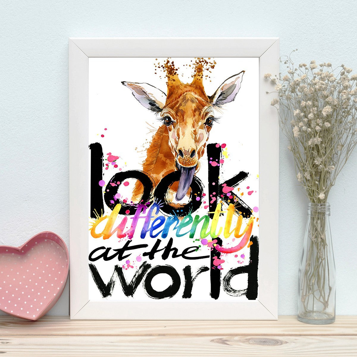 Quadro Decorativo MDF Emoldurado - Arte Multicolor 24x29cm com Moldura de Madeira 2cm