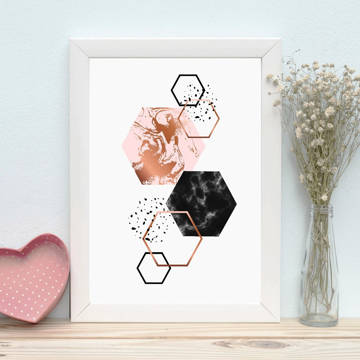 Quadro Decorativo MDF Emoldurado - Arte Multicolor 24x29cm com Moldura de Madeira 2cm