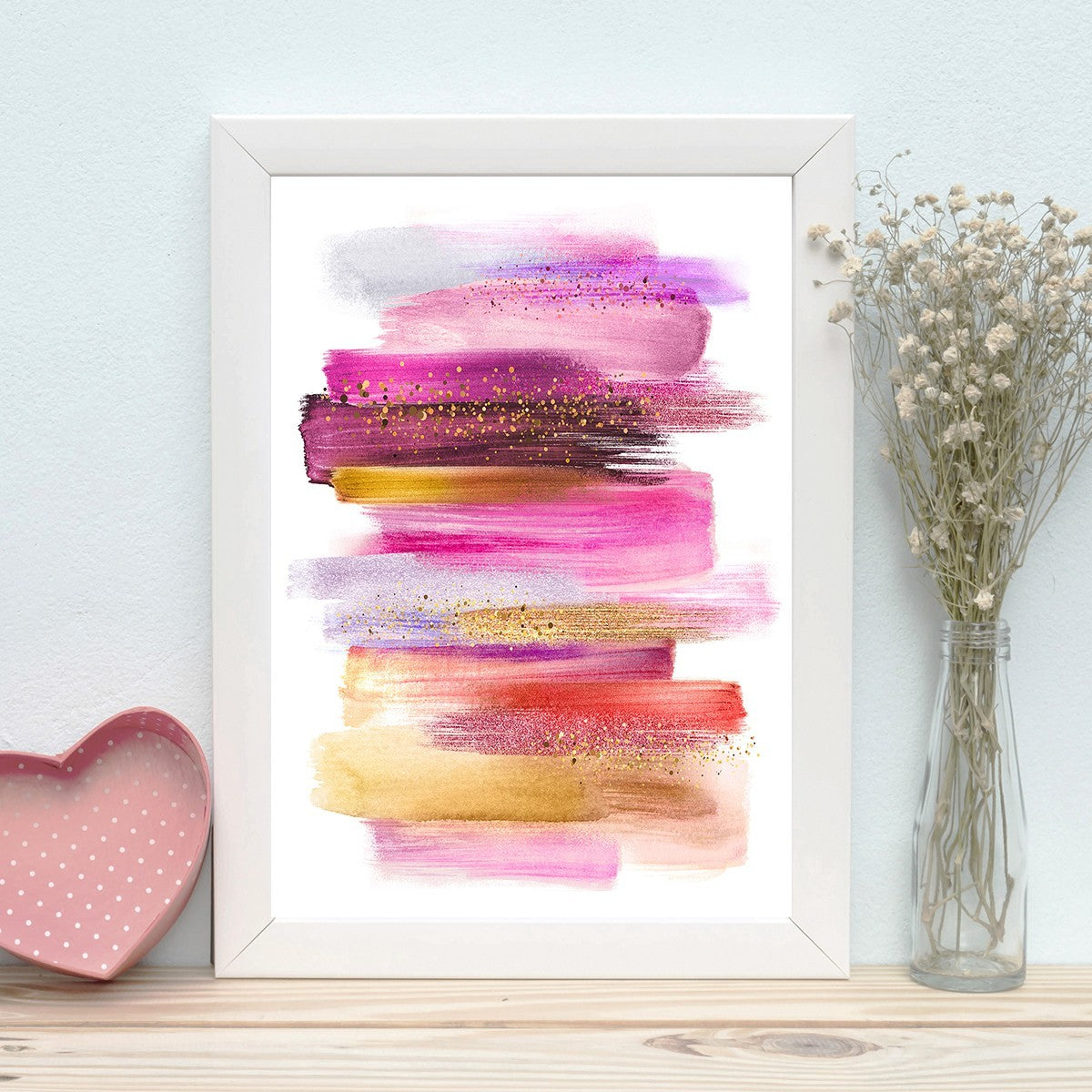 Quadro Decorativo MDF Emoldurado - Arte Multicolor 24x29cm com Moldura de Madeira 2cm