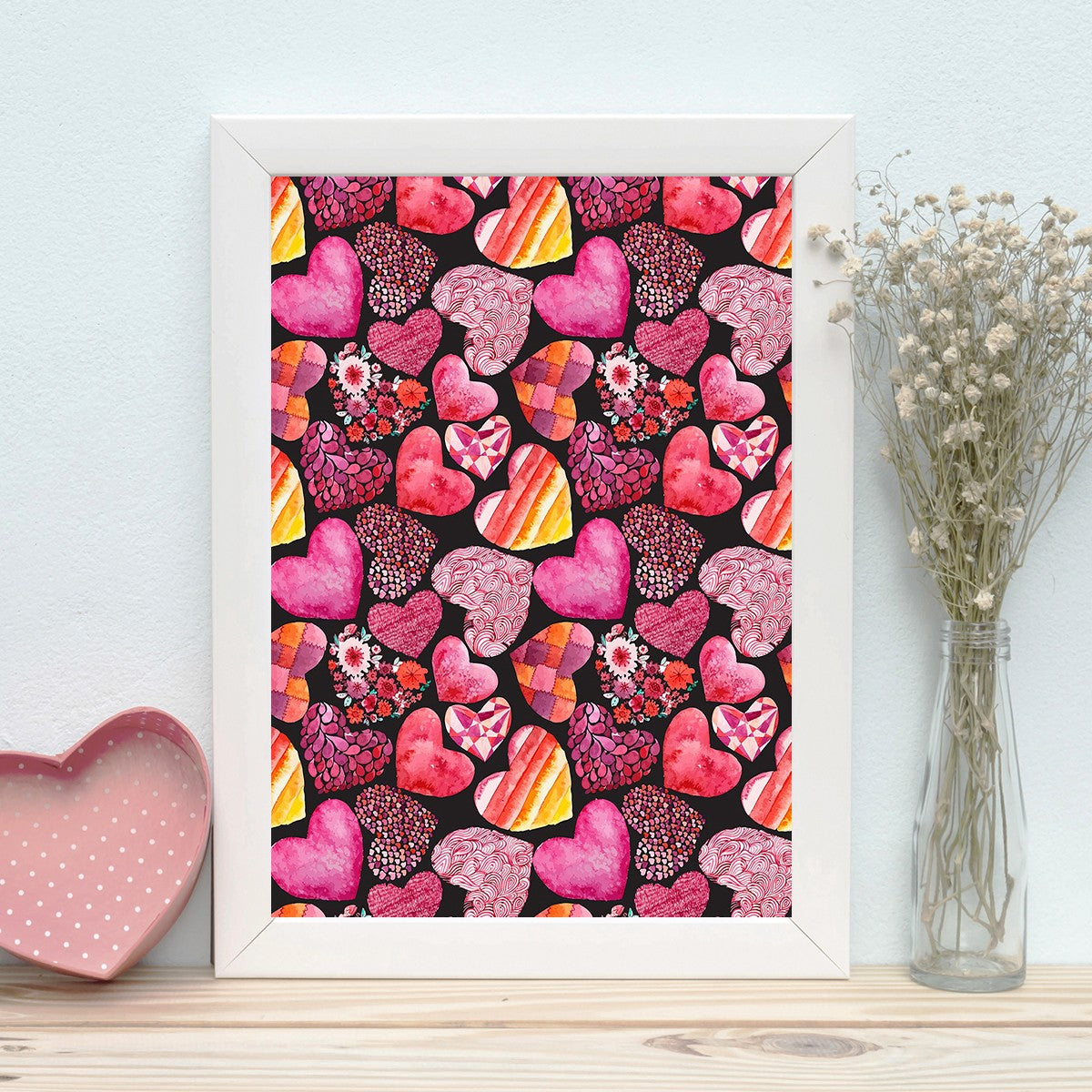 Quadro Decorativo MDF Emoldurado - Arte Multicolor 24x29cm com Moldura de Madeira 2cm