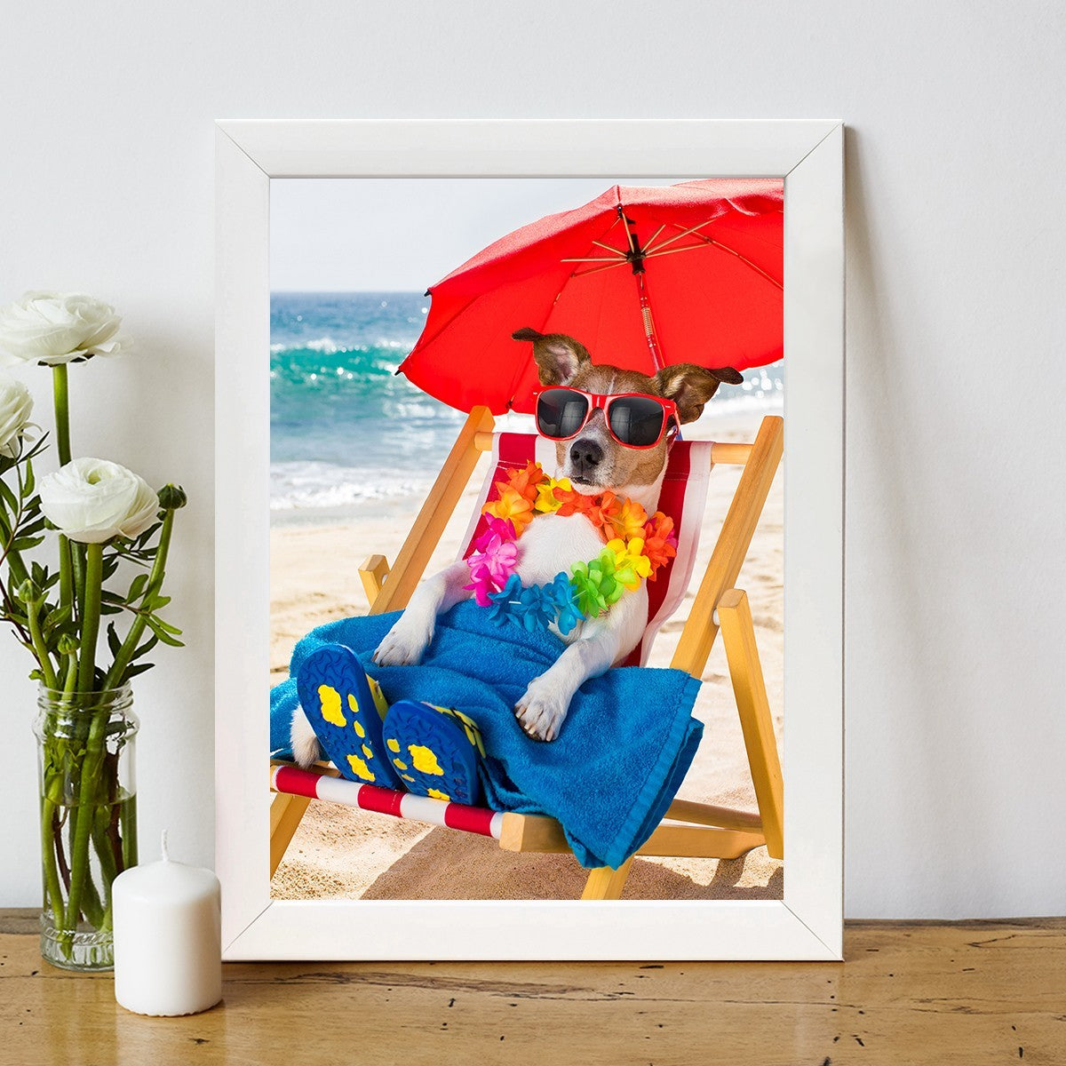 Quadro Decorativo MDF Emoldurado - Arte Multicolor 24x29cm com Moldura de Madeira 2cm