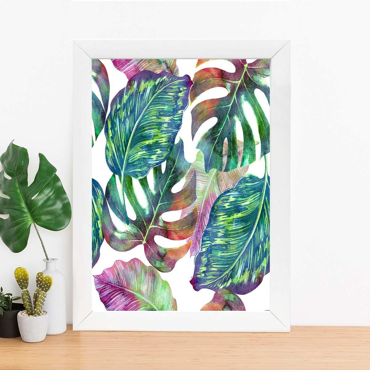 Quadro Decorativo MDF Emoldurado - Arte Multicolor 24x29cm com Moldura de Madeira 2cm