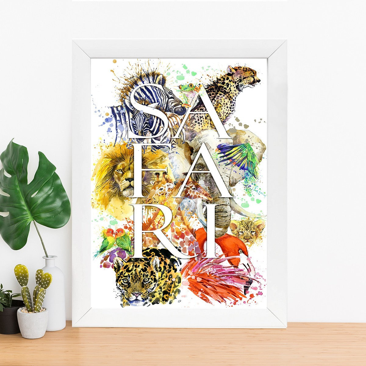 Quadro Decorativo MDF Emoldurado - Arte Multicolor 24x29cm com Moldura de Madeira 2cm