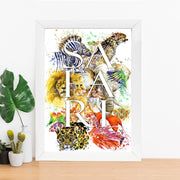 Quadro Decorativo MDF Emoldurado - Arte Multicolor 24x29cm com Moldura de Madeira 2cm