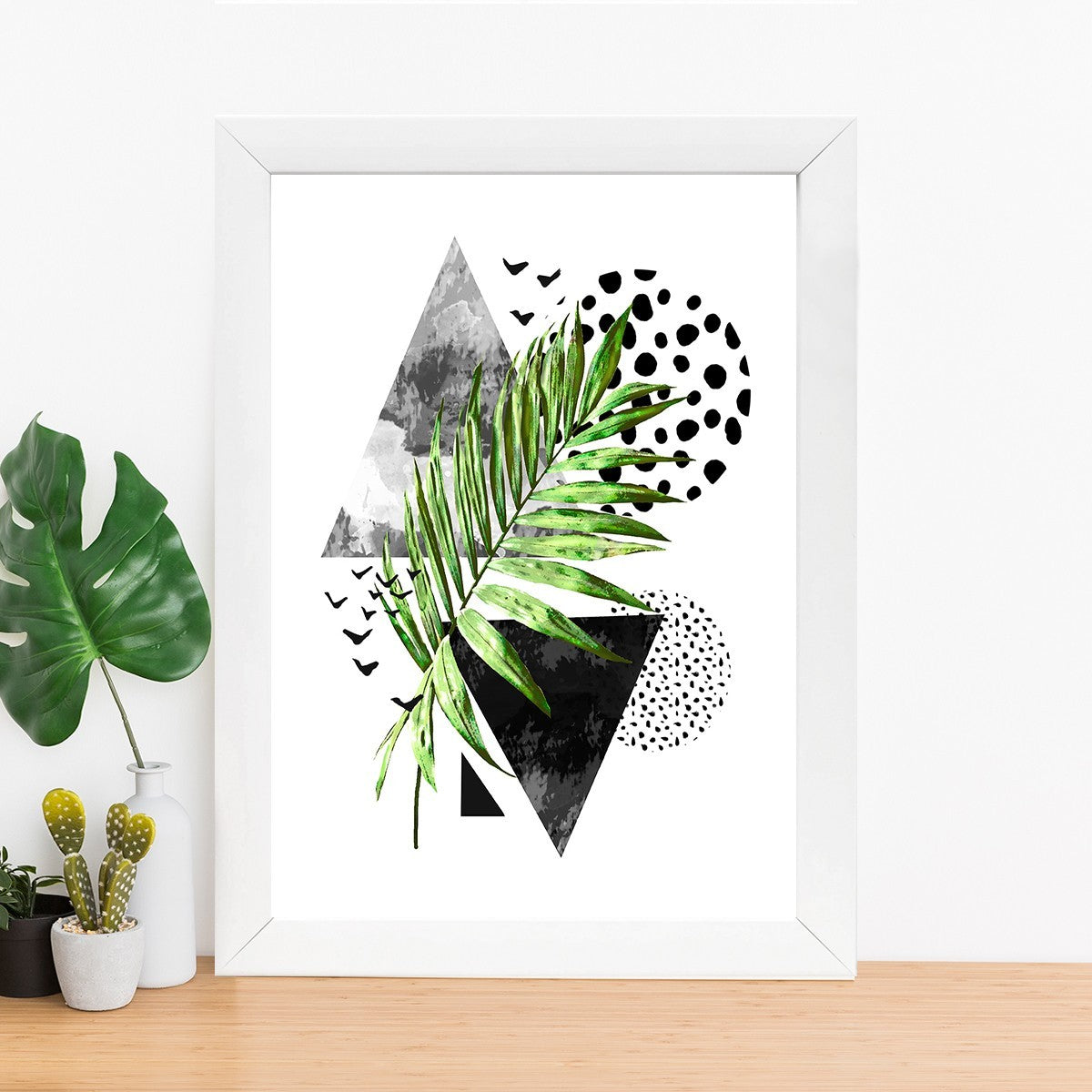 Quadro Decorativo MDF Emoldurado - Arte Multicolor 24x29cm com Moldura de Madeira 2cm