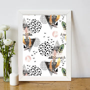 Quadro Decorativo MDF Emoldurado - Arte Multicolor 24x29cm com Moldura de Madeira 2cm