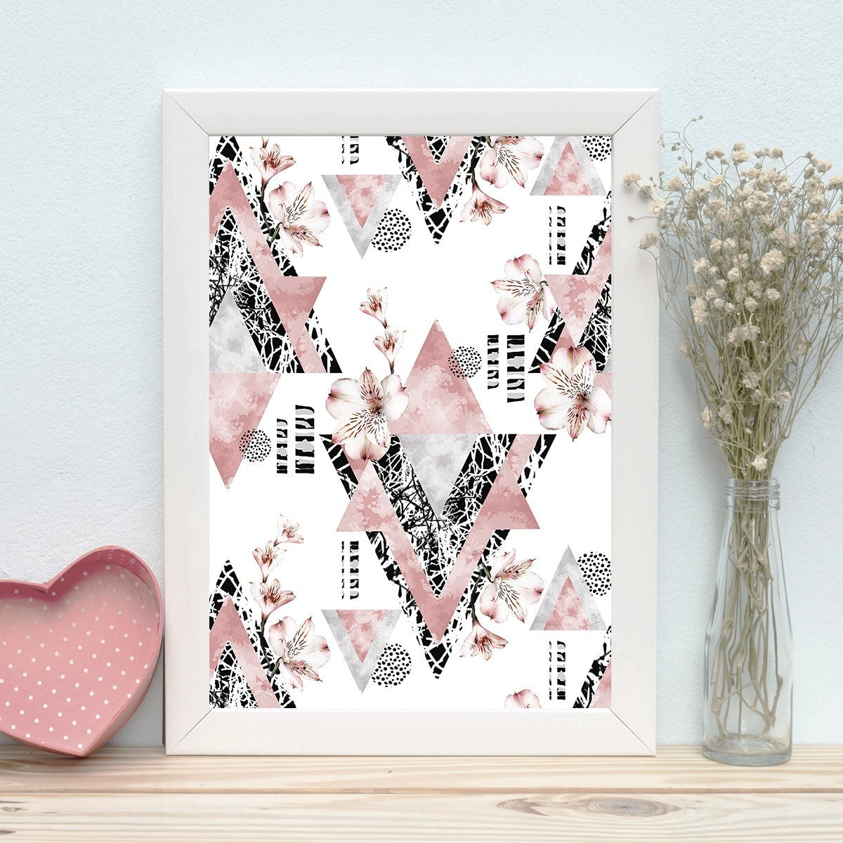 Quadro Decorativo MDF Emoldurado - Arte Multicolor 24x29cm com Moldura de Madeira 2cm