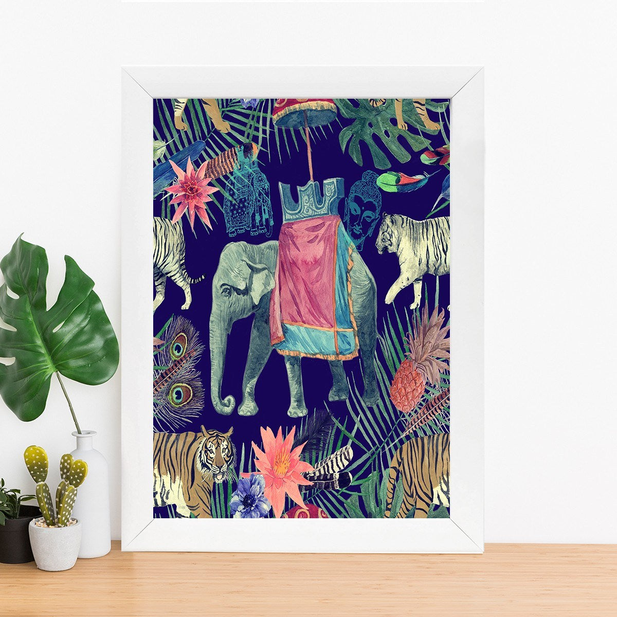 Quadro Decorativo MDF Emoldurado - Arte Multicolor 24x29cm com Moldura de Madeira 2cm