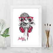 Quadro Decorativo MDF Emoldurado - Arte Multicolor 24x29cm com Moldura de Madeira 2cm