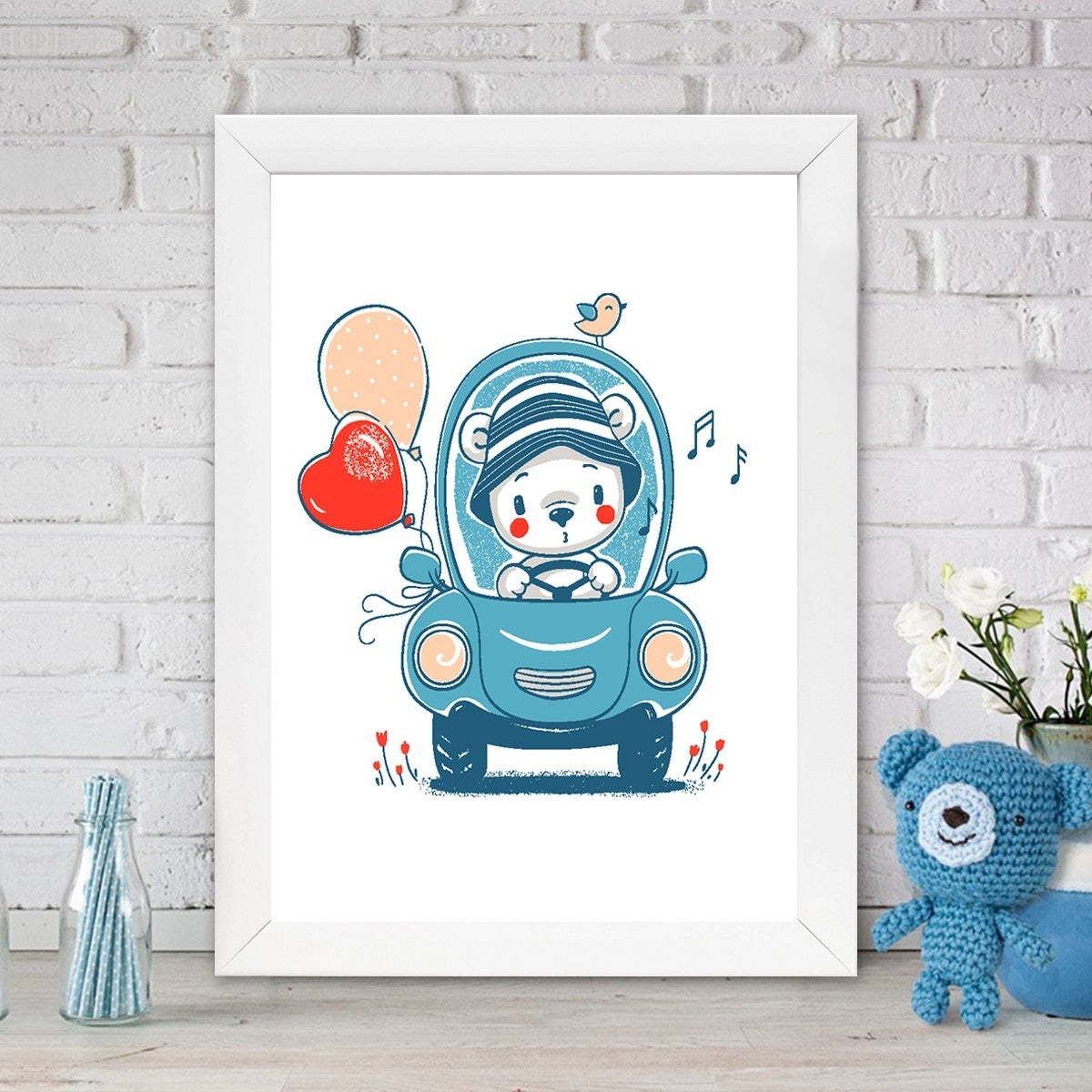 Quadro Decorativo MDF Emoldurado - Arte Multicolor 24x29cm com Moldura de Madeira 2cm