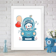 Quadro Decorativo MDF Emoldurado - Arte Multicolor 24x29cm com Moldura de Madeira 2cm