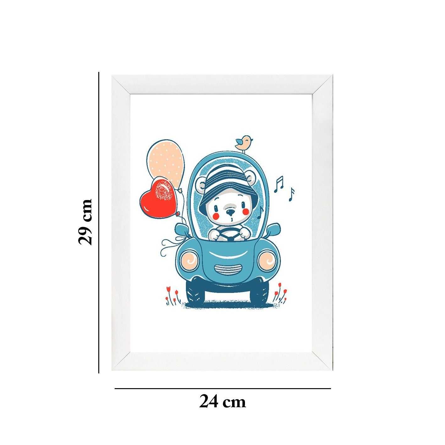 Quadro Decorativo MDF Emoldurado - Arte Multicolor 24x29cm com Moldura de Madeira 2cm