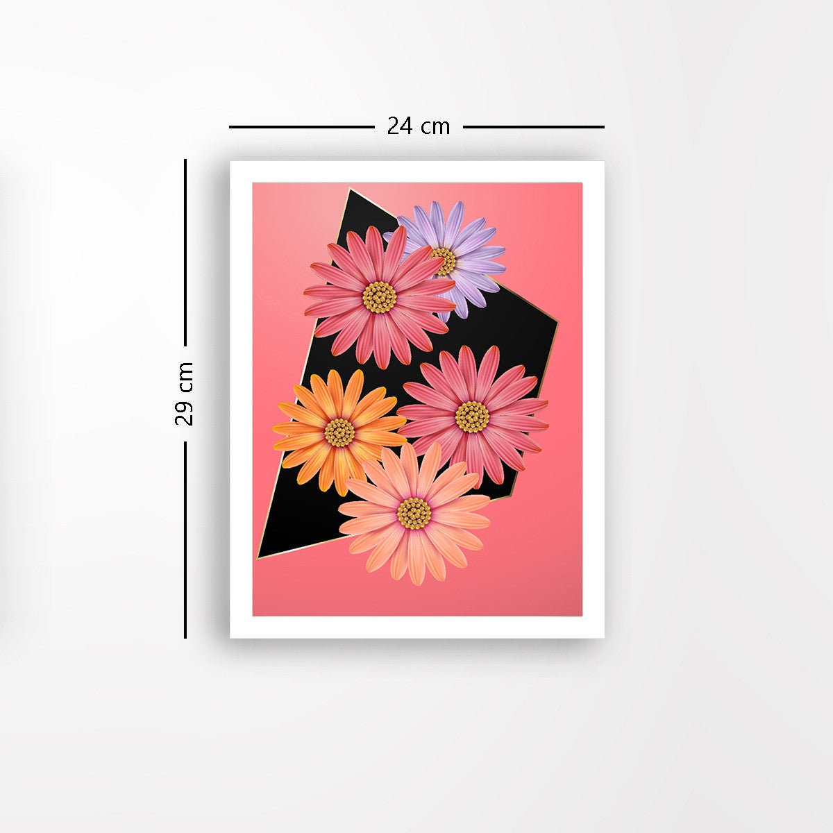 Quadro Decorativo MDF Emoldurado - Arte Multicolor 24x29cm com Moldura de Madeira 2cm