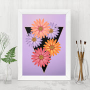 Quadro Decorativo MDF Emoldurado - Arte Multicolor 24x29cm com Moldura de Madeira 2cm