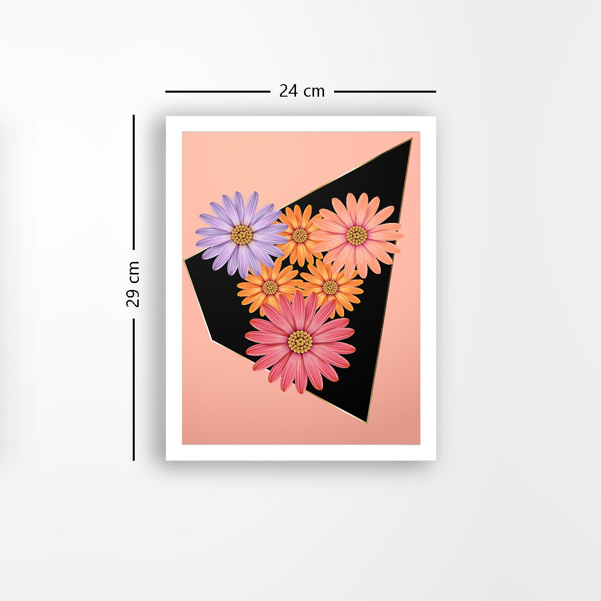 Quadro Decorativo MDF Emoldurado - Arte Multicolor 24x29cm com Moldura de Madeira 2cm