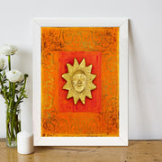 Quadro Decorativo MDF Emoldurado - Arte Multicolor 24x29cm com Moldura de Madeira 2cm