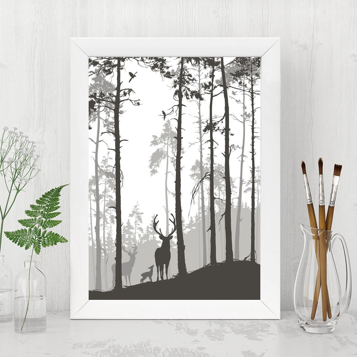 Quadro Decorativo MDF Emoldurado - Arte Multicolor 24x29cm com Moldura de Madeira 2cm