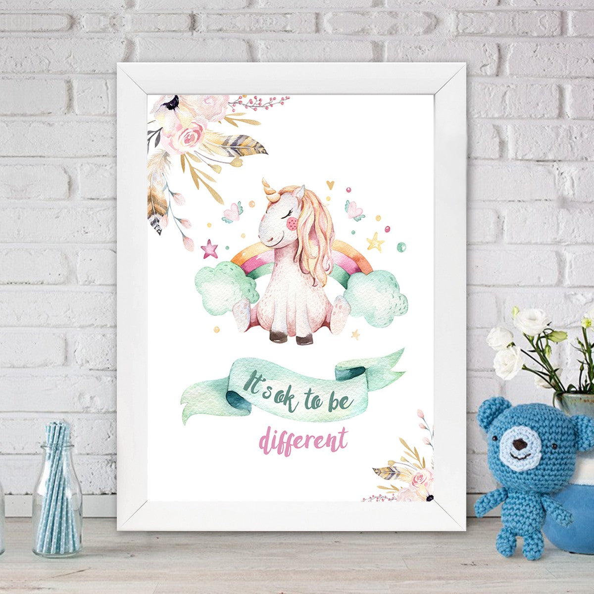 Quadro Decorativo MDF Emoldurado - Arte Multicolor 24x29cm com Moldura de Madeira 2cm