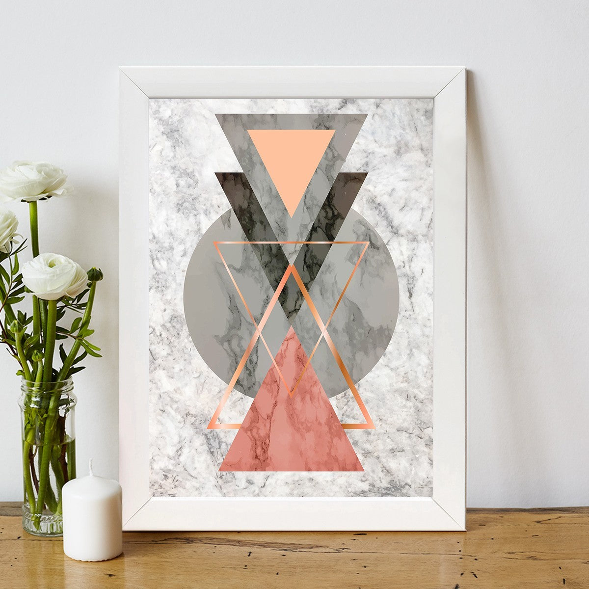 Quadro Decorativo MDF Emoldurado - Arte Multicolor 24x29cm com Moldura de Madeira 2cm