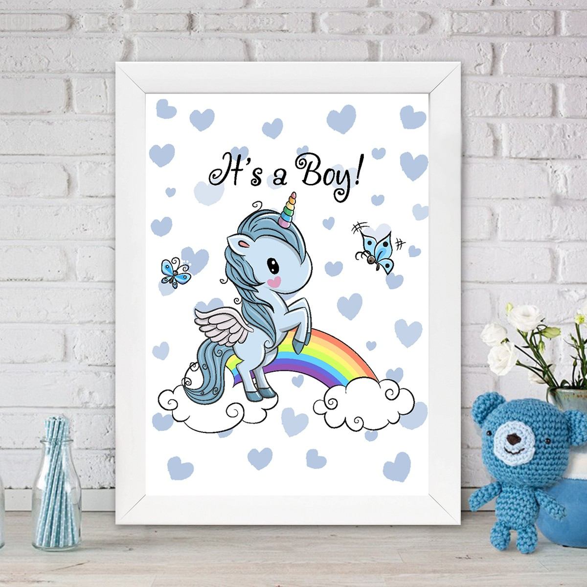 Quadro Decorativo MDF Emoldurado - Arte Multicolor 24x29cm com Moldura de Madeira 2cm