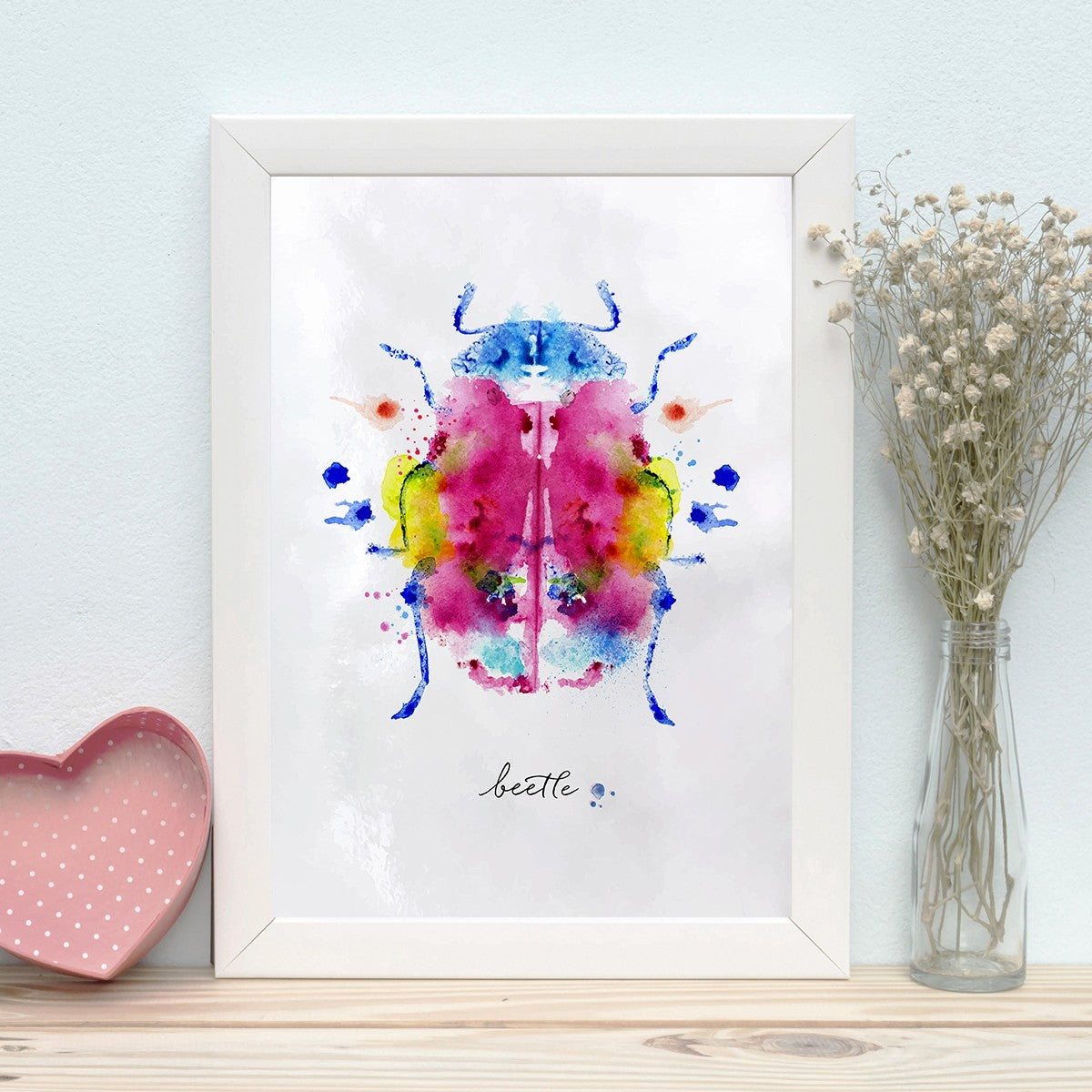 Quadro Decorativo MDF Emoldurado - Arte Multicolor 24x29cm com Moldura de Madeira 2cm