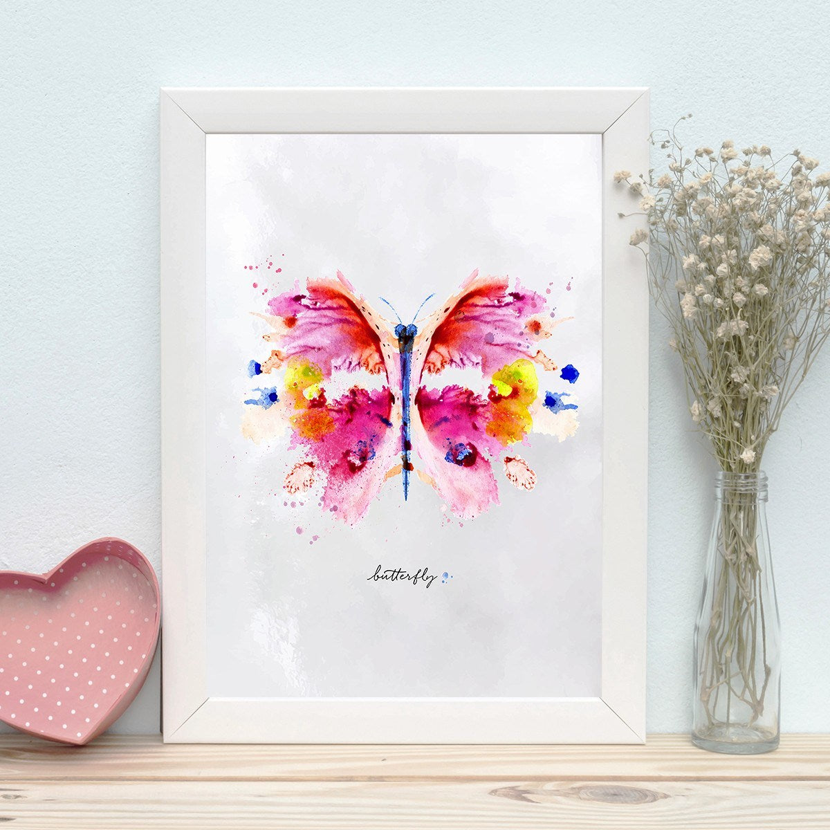 Quadro Decorativo MDF Emoldurado - Arte Multicolor 24x29cm com Moldura de Madeira 2cm