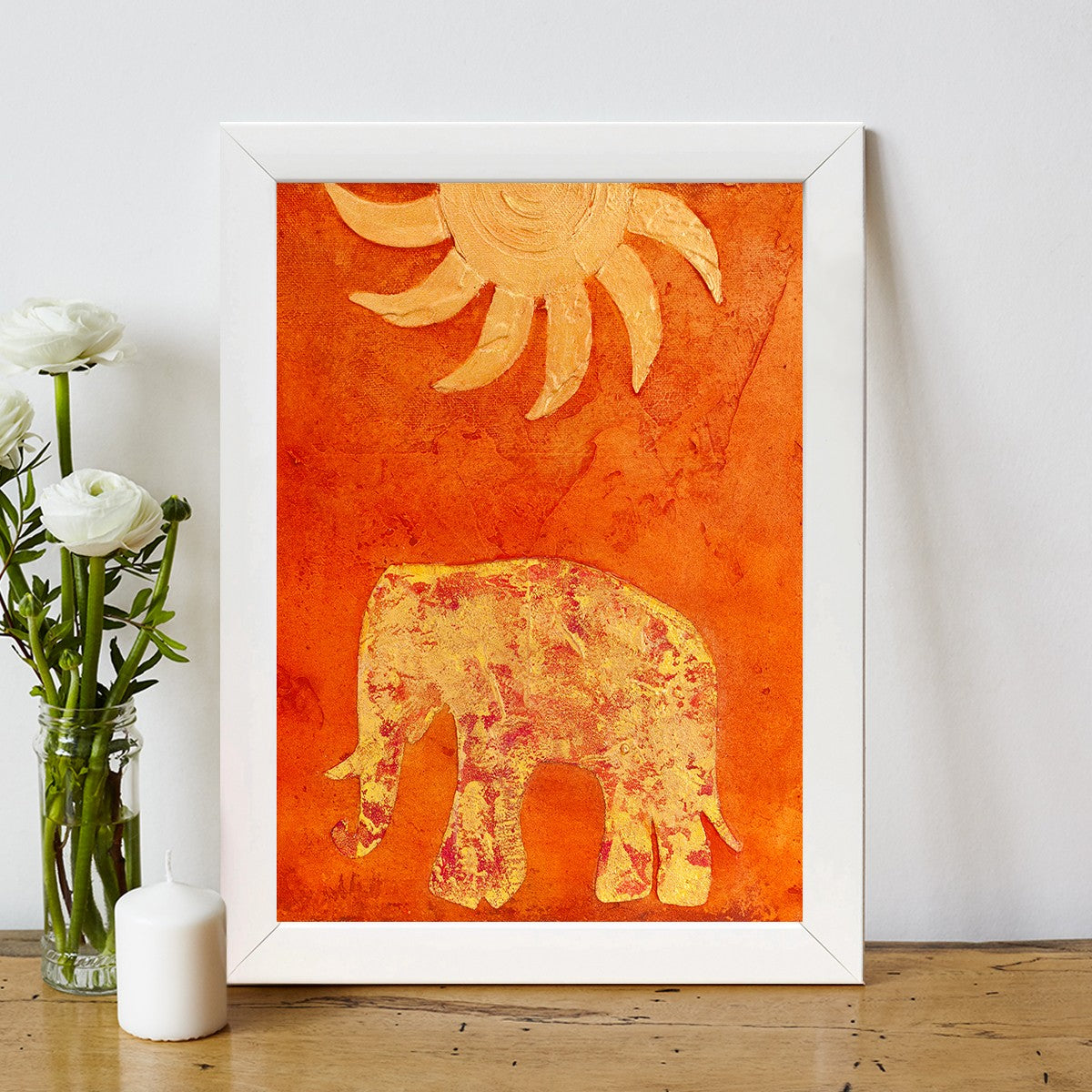 Quadro Decorativo MDF Emoldurado - Arte Multicolor 24x29cm com Moldura de Madeira 2cm